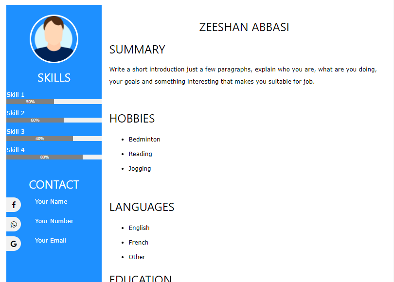 CV templates, resume designs, free CV formats, professional resume templates, editable CV templates