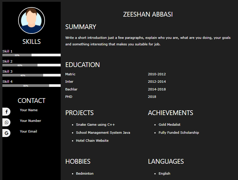 CV templates, resume designs, free CV formats, professional resume templates, editable CV templates