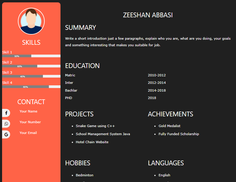 CV templates, resume designs, free CV formats, professional resume templates, editable CV templates